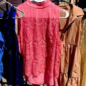 Pink lace top